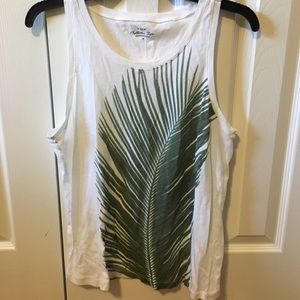 J. Crew offwhite palm frond tank top